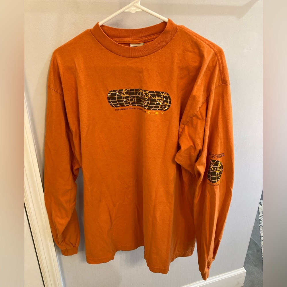 Y2K OP Ocean Pacific Long sleeve Orange T-shirt Size Mens XL